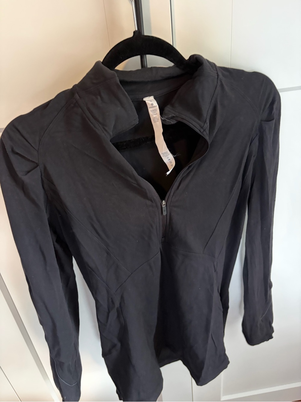 Black lululemon Quarter-Zip Long Sleeve Women's Top